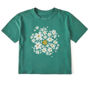 Women's Daisy Splash Short Sleeve Crusher Boxy Tee Life is Good