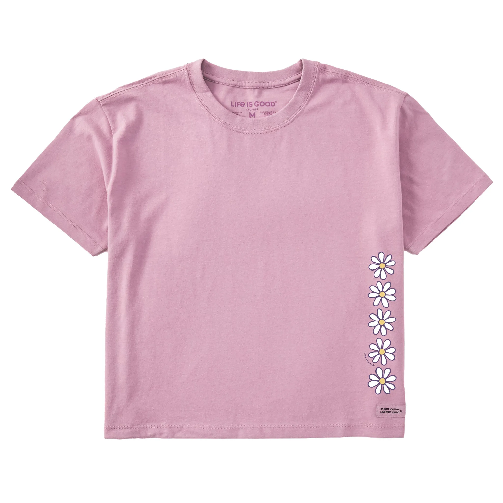 Women's Daisy Vertical Chain Short Sleeve Crusher Boxy Tee Life is Good
