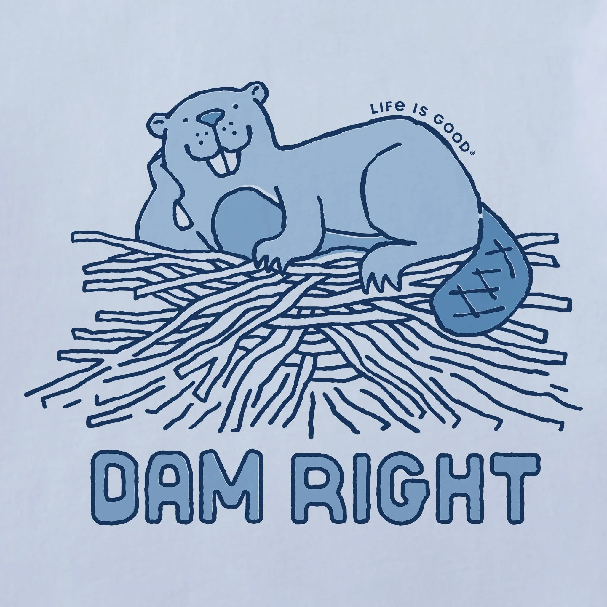 Women's Dam Right Beaver Short Sleeve Crusher Tee Life is Good
