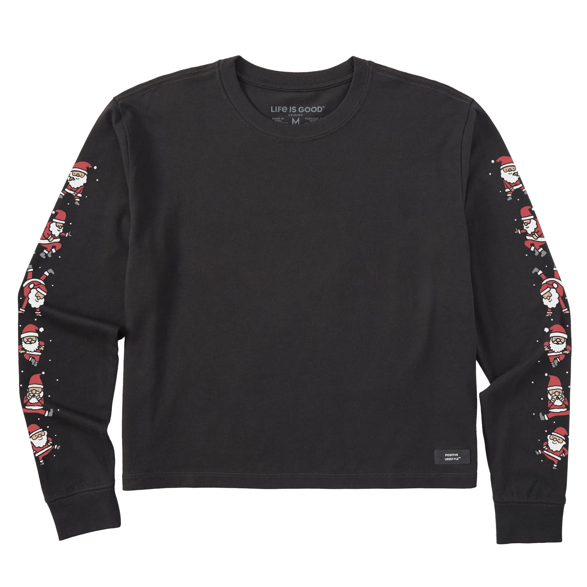 Women's Dancing Santas Long Sleeve Crusher Boxy Tee Life is Good