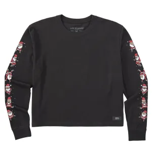 Women's Dancing Santas Long Sleeve Crusher Boxy Tee Life is Good