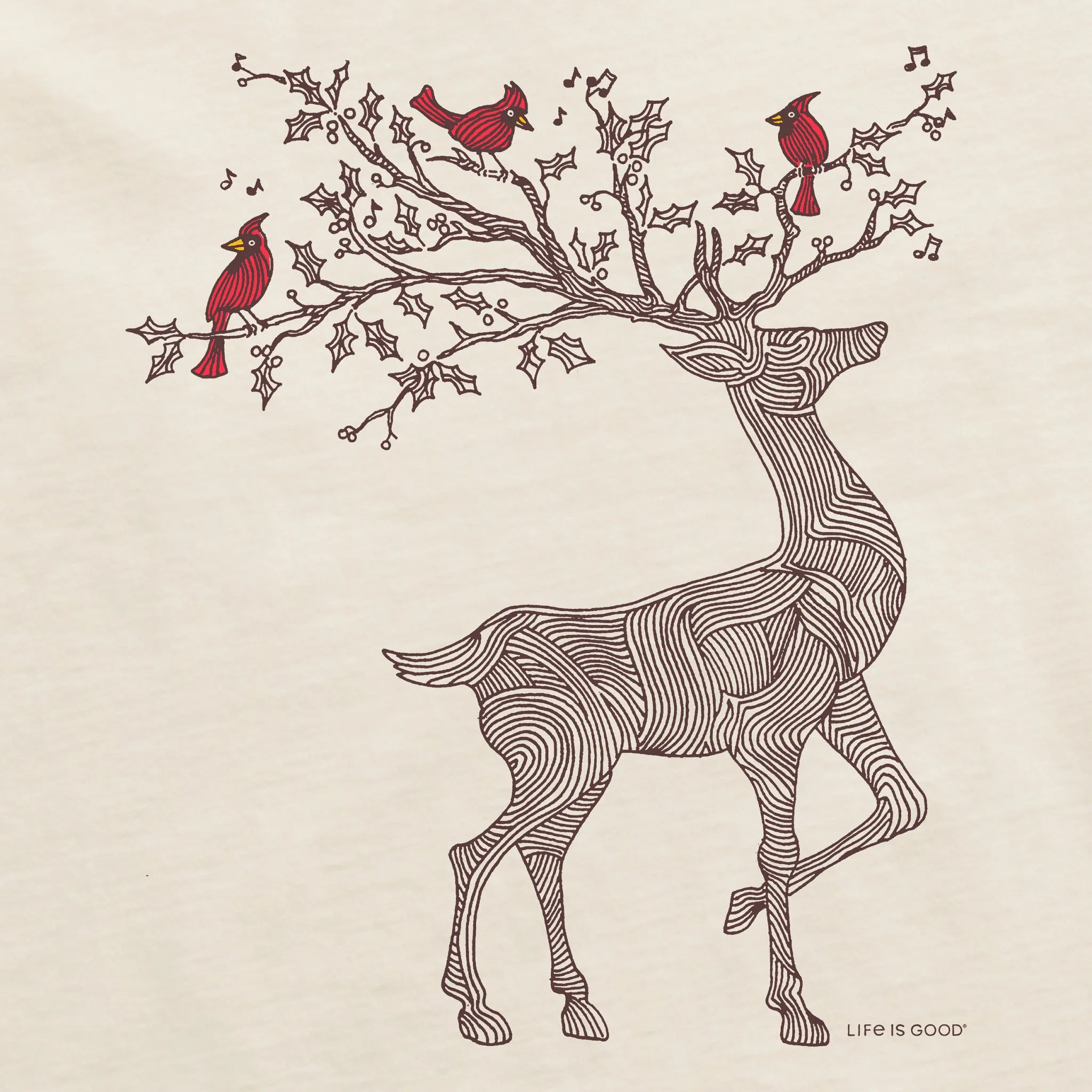 Women's Dear Cardinals Simply True Fleece Crew Life is Good