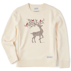 Women's Dear Cardinals Simply True Fleece Crew Life is Good