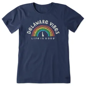 Women's Delaware Rainbow Vibes Short Sleeve Crusher Tee Life is Good
