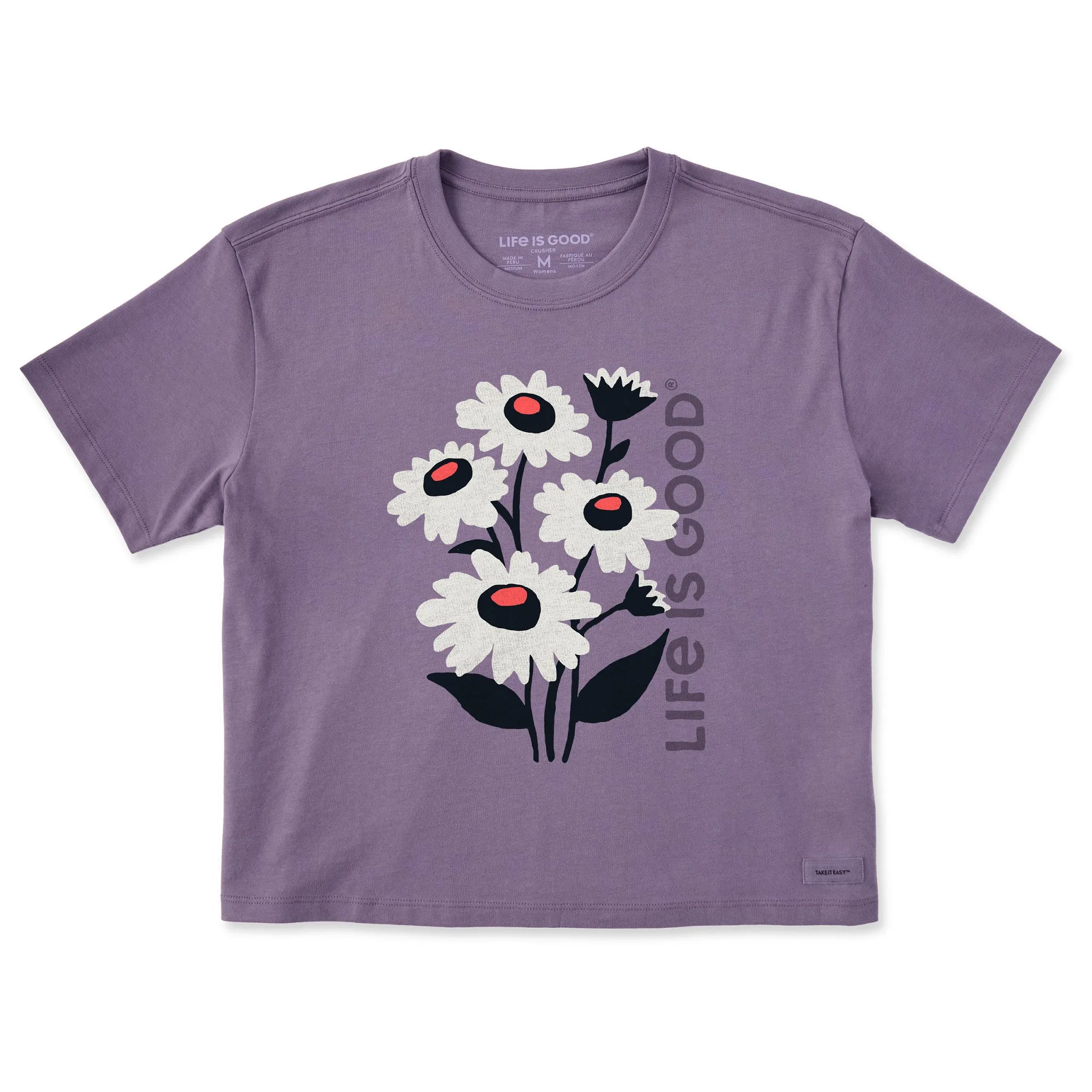 Women's Delightful Flowers Short Sleeve Crusher Boxy Tee Life is Good