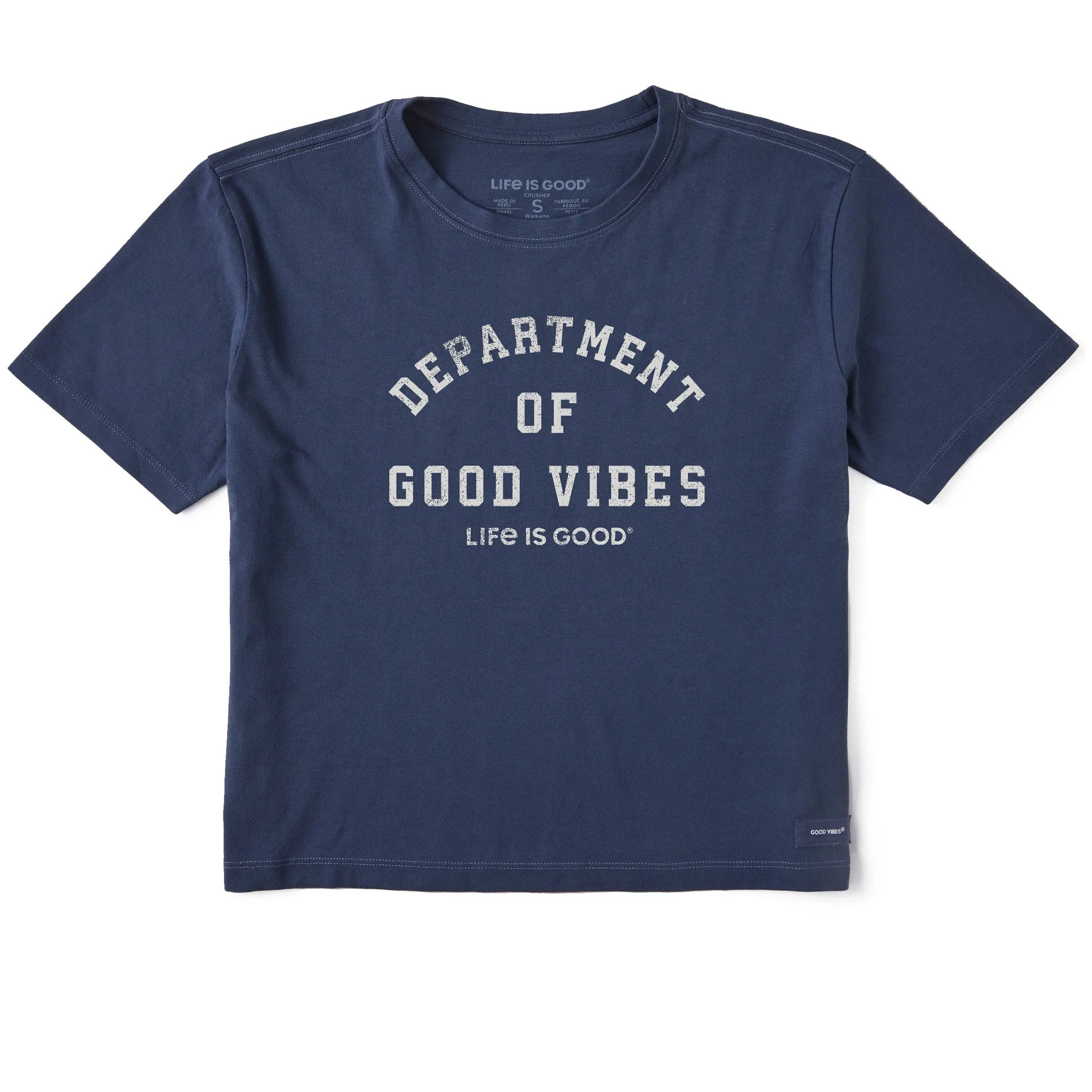 Women's Dept. of Good Vibes Short Sleeve Crusher Boxy Tee Life is Good
