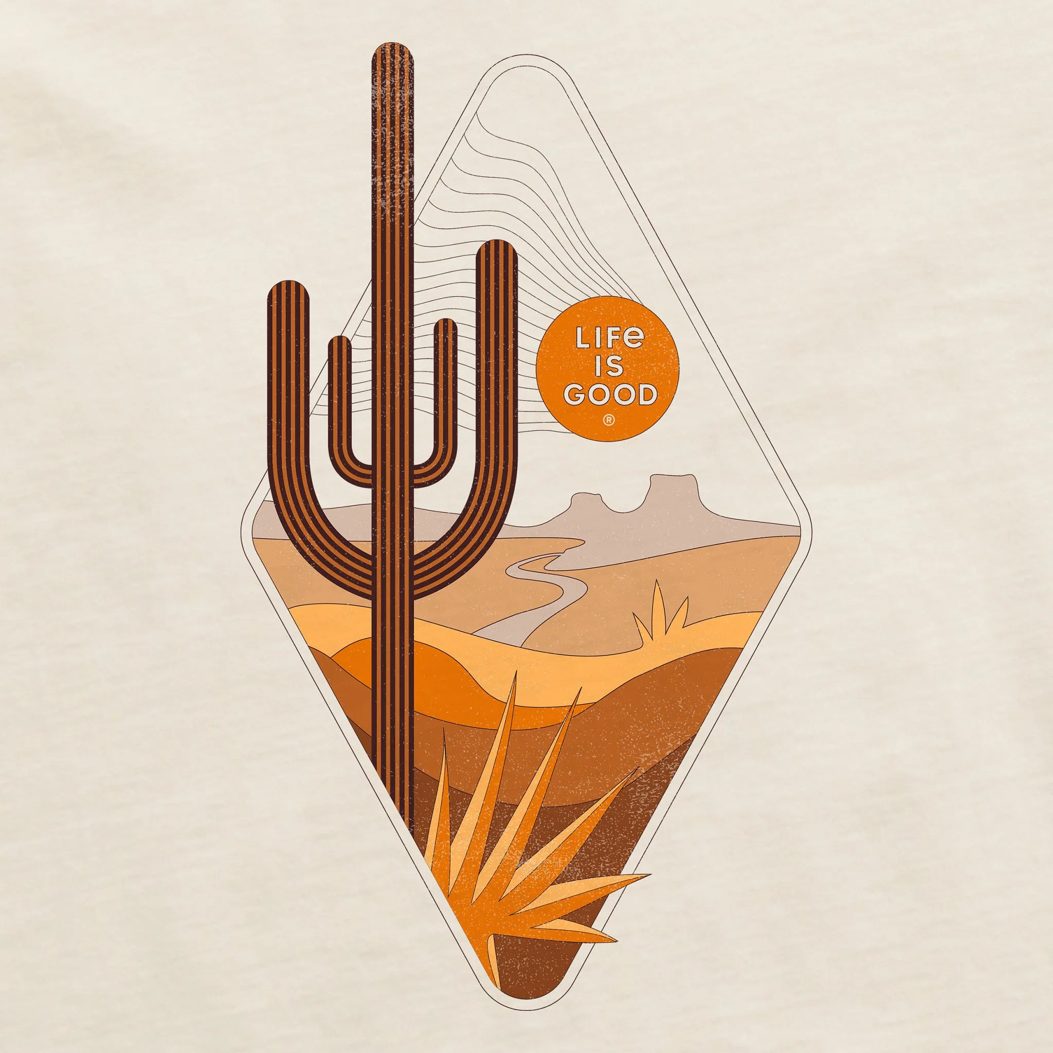 Women's Desert Diamond Short Sleeve Crusher Boxy Tee Life is Good