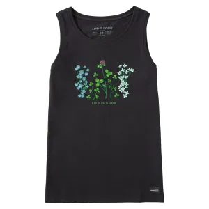 Women's Detailed Clovers and Wildflowers Crusher Tank Life is Good