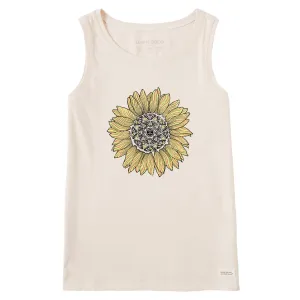 Women's Detailed Sunflower Crusher Tank Life is Good