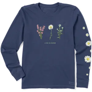 Women's Detailed Wildflowers Long Sleeve Crusher Tee Life is Good