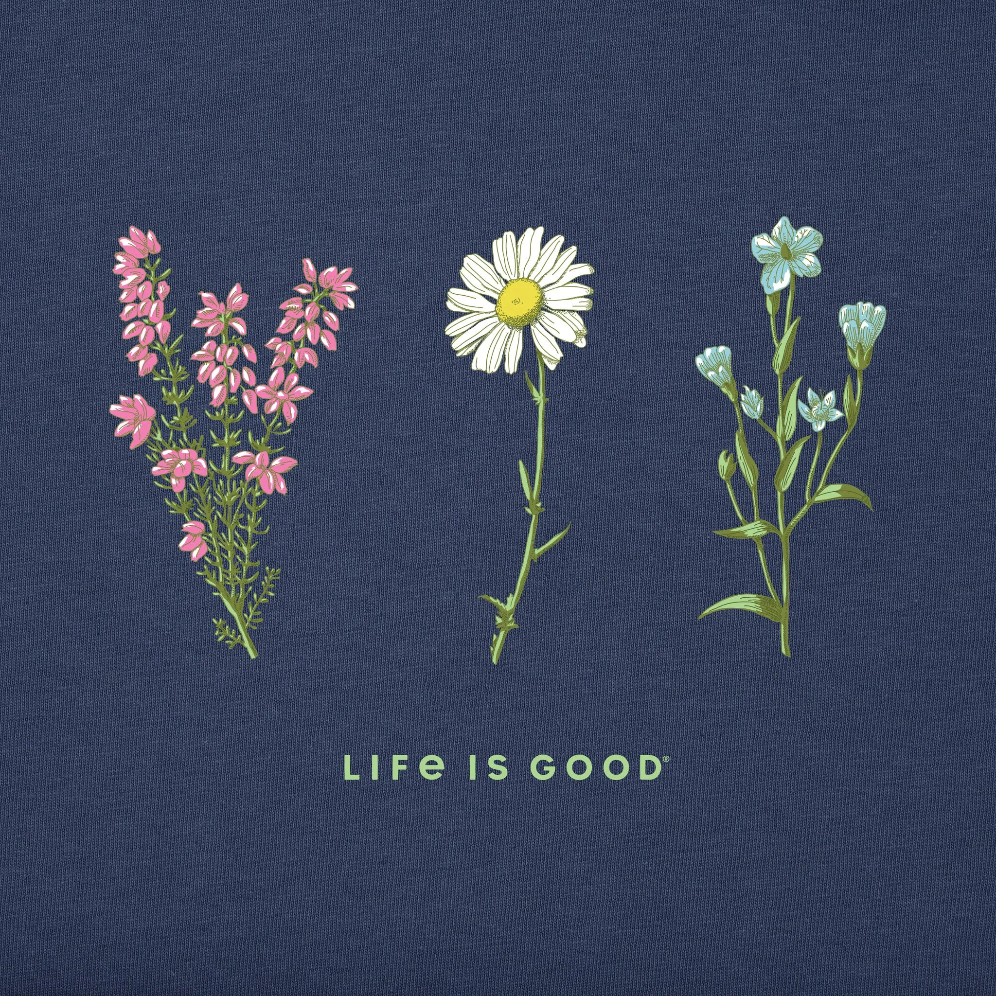 Women's Detailed Wildflowers Long Sleeve Crusher Tee Life is Good