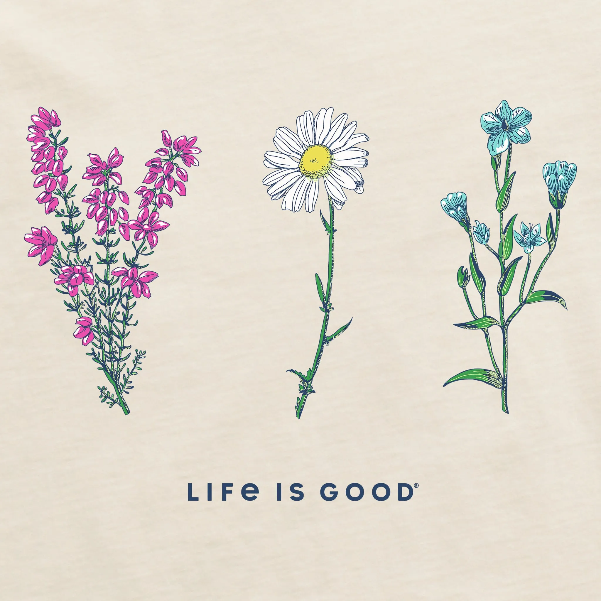 Women's Detailed Wildflowers Short Sleeve Crusher Boxy Tee Life is Good