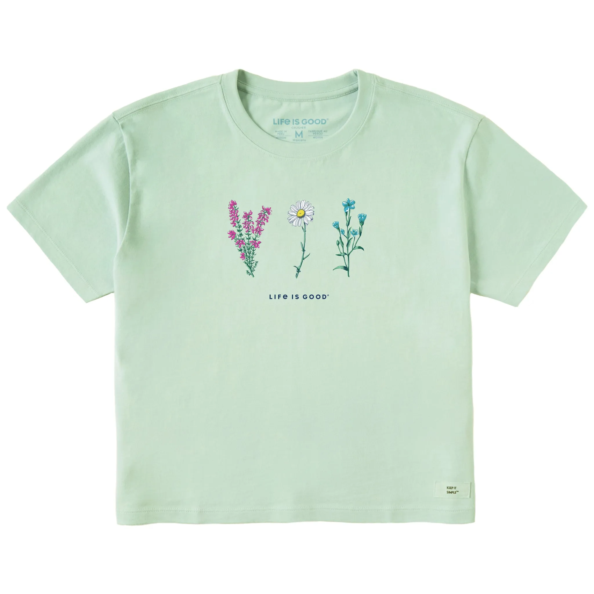 Women's Detailed Wildflowers Short Sleeve Crusher Boxy Tee Life is Good