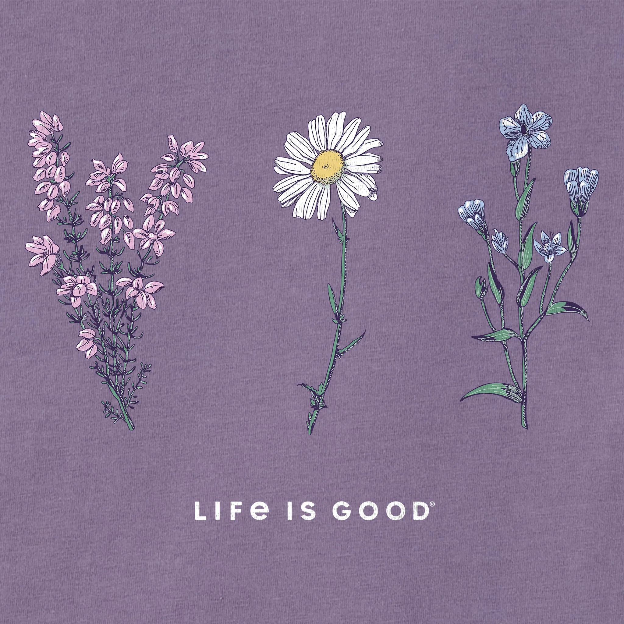 Women's Detailed Wildflowers Short Sleeve Crusher Boxy Tee Life is Good