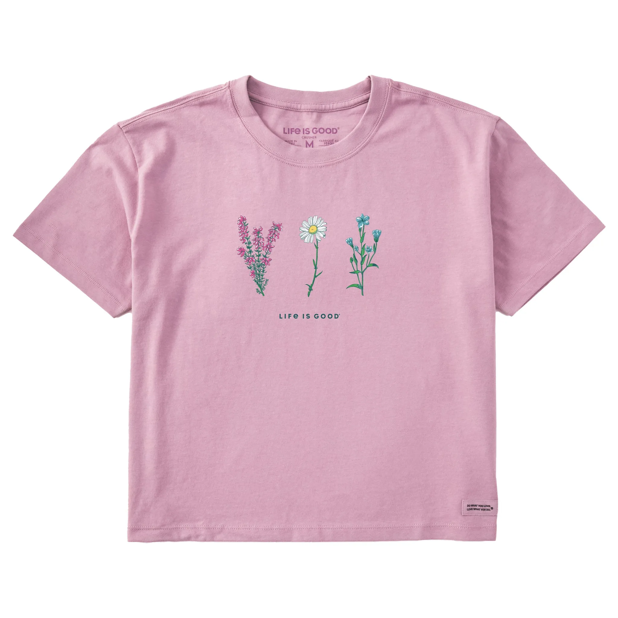 Women's Detailed Wildflowers Short Sleeve Crusher Boxy Tee Life is Good