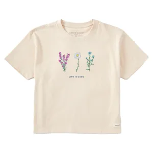 Women's Detailed Wildflowers Short Sleeve Crusher Boxy Tee Life is Good