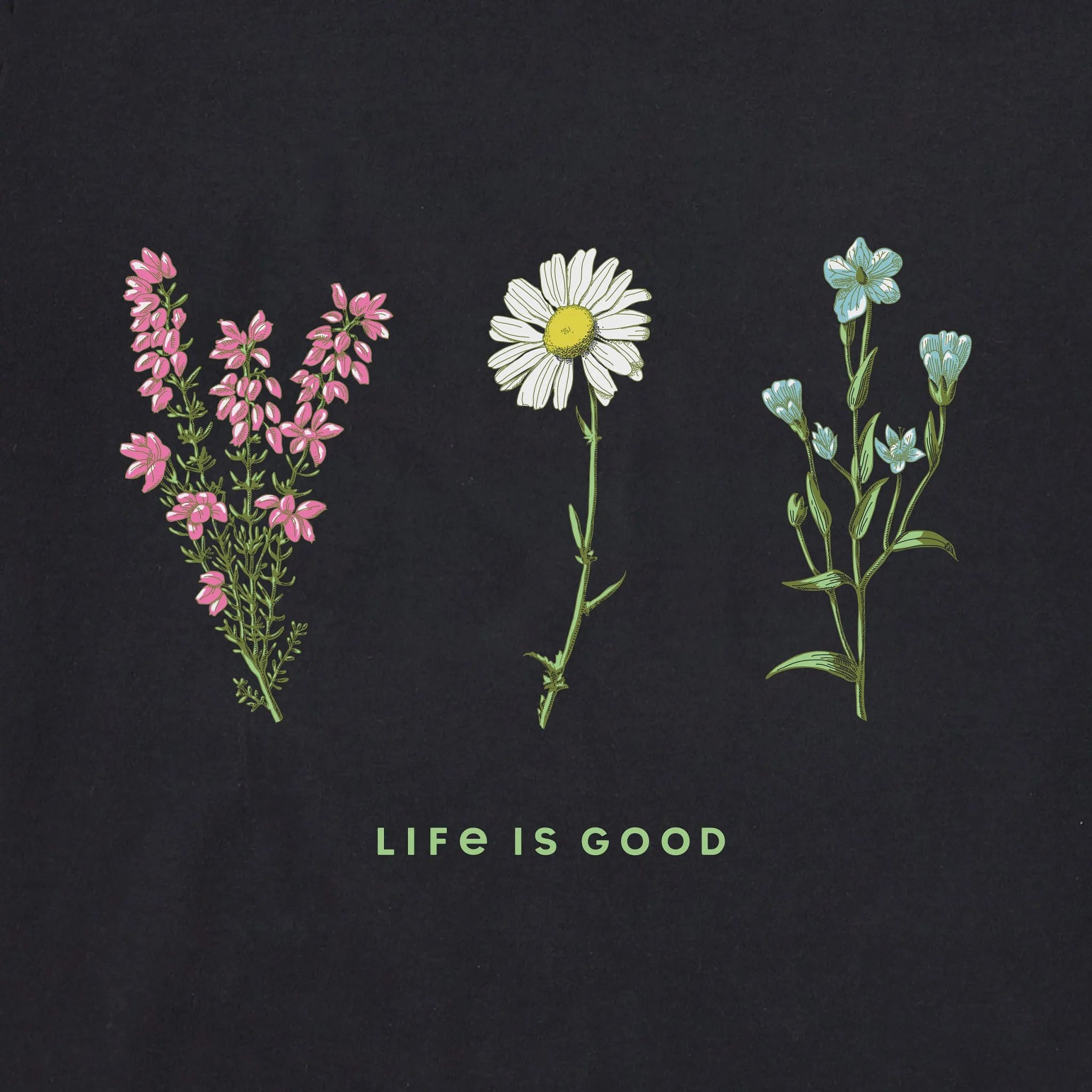 Women's Detailed Wildflowers Short Sleeve Crusher Tee Life is Good