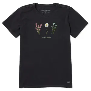 Women's Detailed Wildflowers Short Sleeve Crusher Tee Life is Good