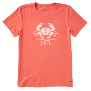 Women's Dig it Crab Short Sleeve Tee Life is Good