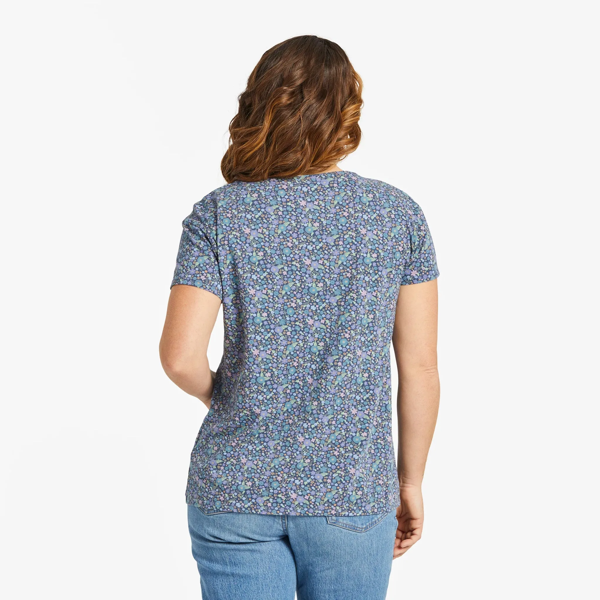 Women's Ditsy Floral Pattern Crusher-LITE Easy Tee Life is Good