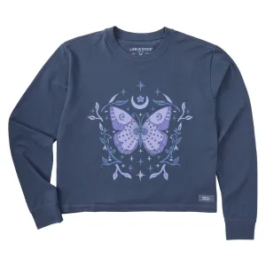 Women's Divine Butterfly Long Sleeve Crusher Boxy Tee Life is Good