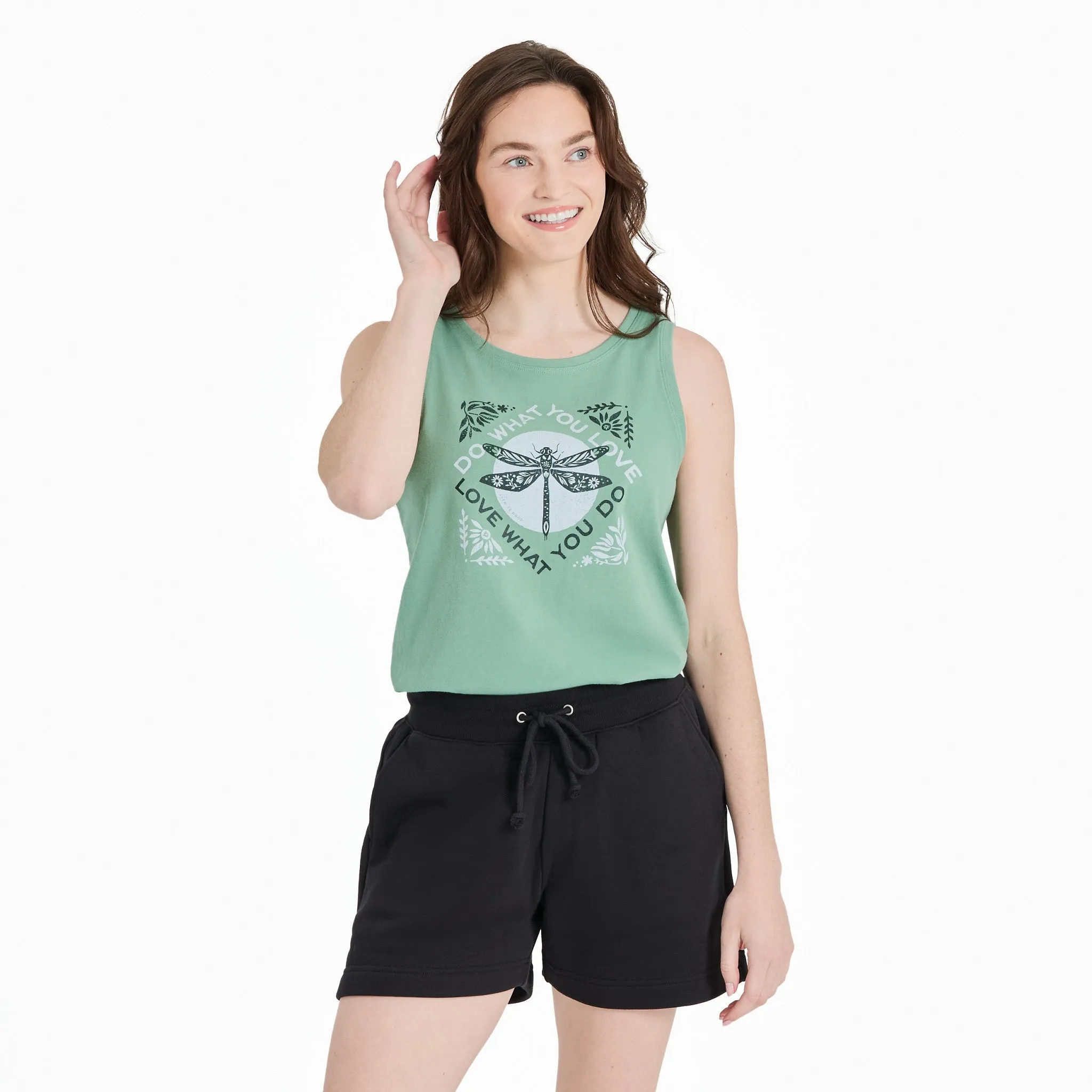 Women's Do What You Love Dragonfly Crusher Tank Life is Good