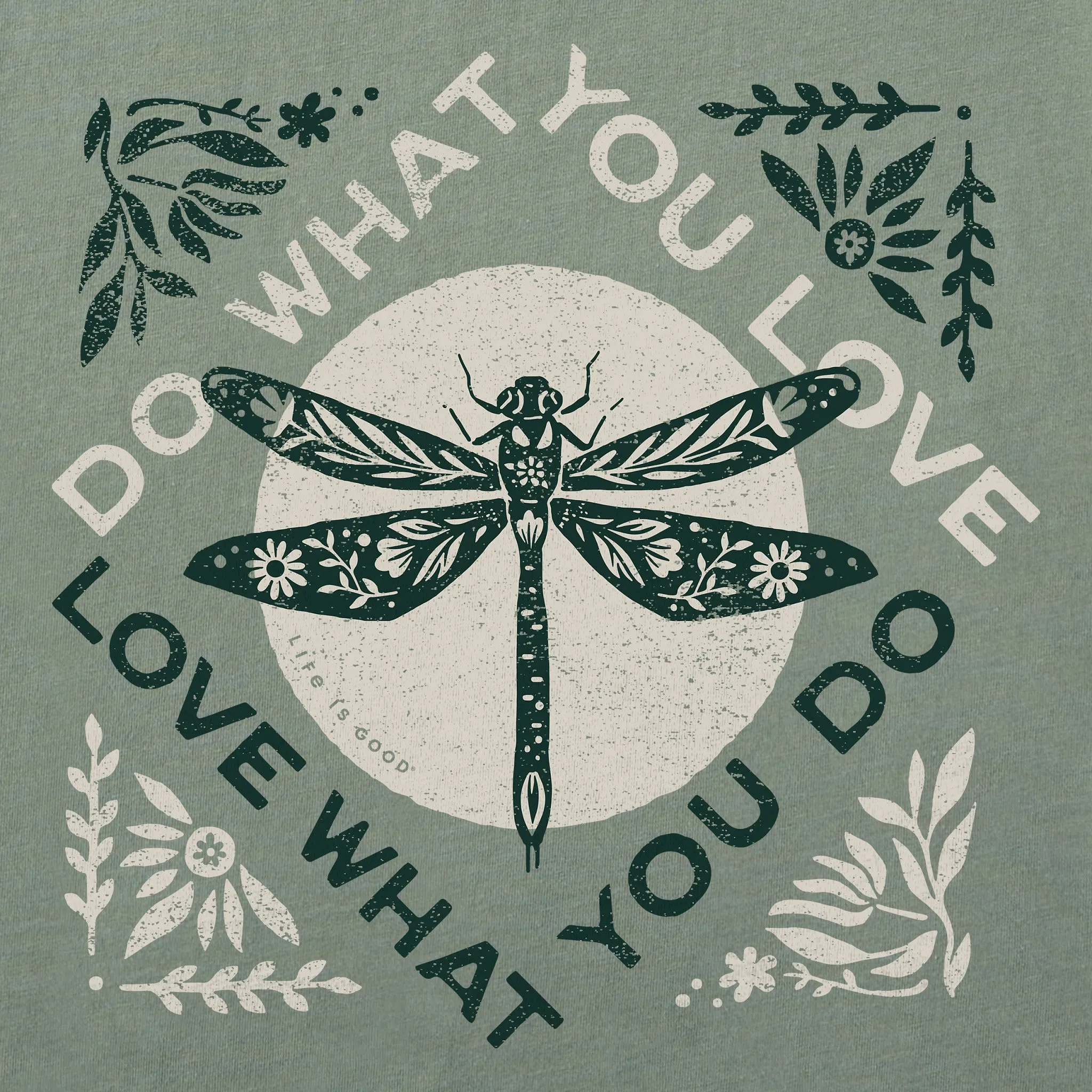 Women's Do What You Love Dragonfly Short Sleeve Crusher Boxy Tee Life is Good
