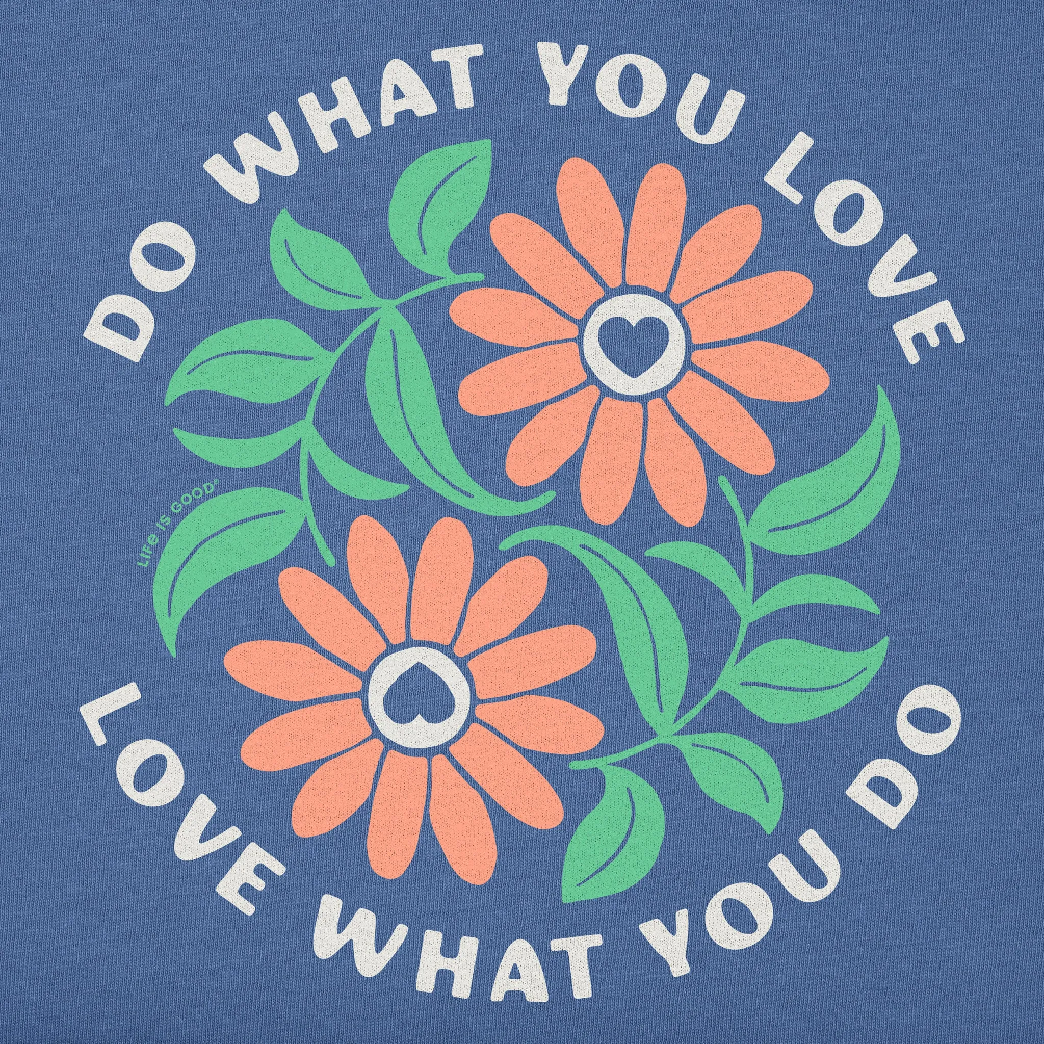 Women's Do What You Love Yin Yang Flowers Short Sleeve Crusher Tee Life is Good
