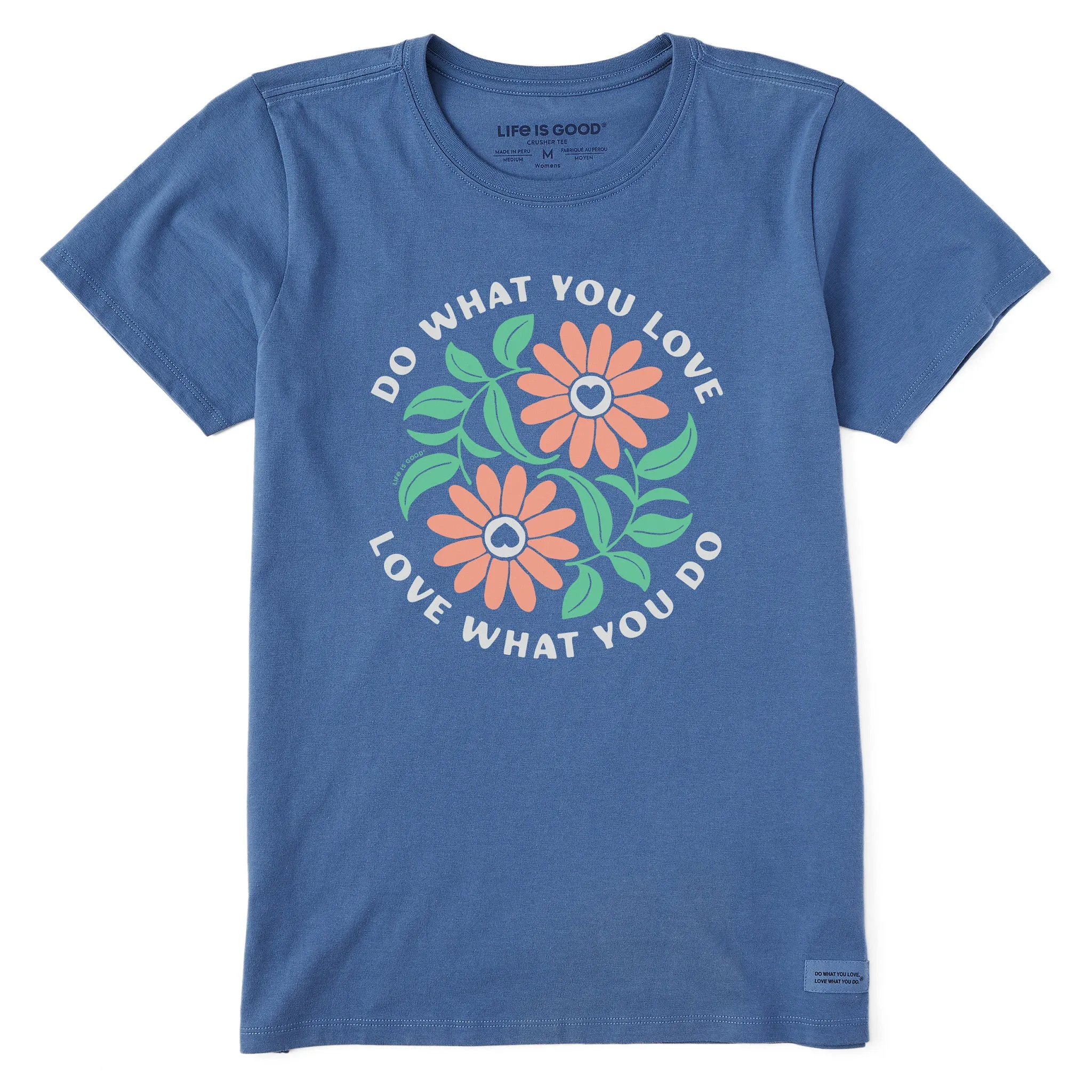 Women's Do What You Love Yin Yang Flowers Short Sleeve Crusher Tee Life is Good