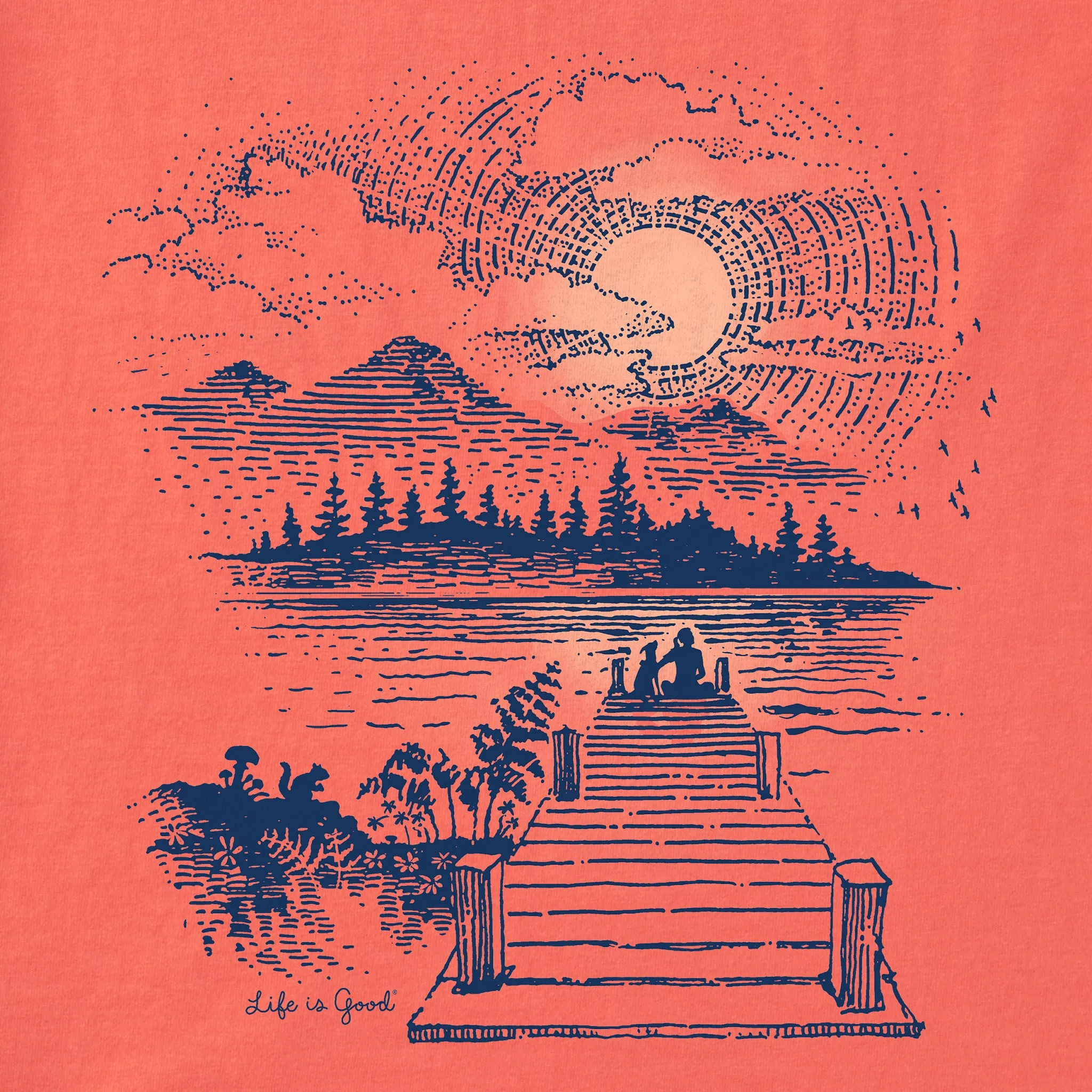 Women's Dock Sunset W Short Sleeve Crusher Tee Life is Good