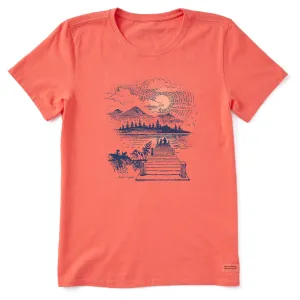 Women's Dock Sunset W Short Sleeve Crusher Tee Life is Good