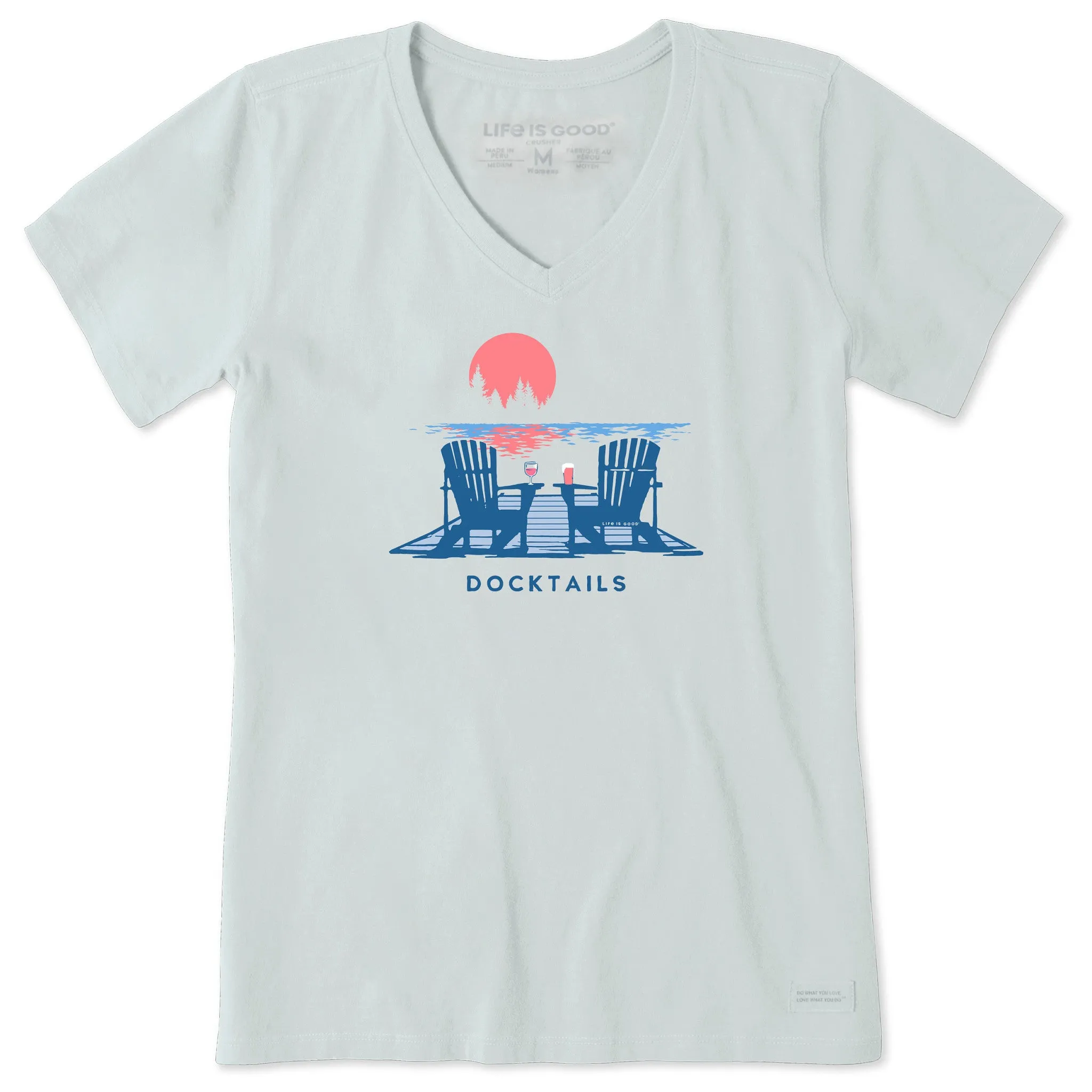 Women's Docktails Adirondacks Short Sleeve Crusher-LITE Vee Life is Good