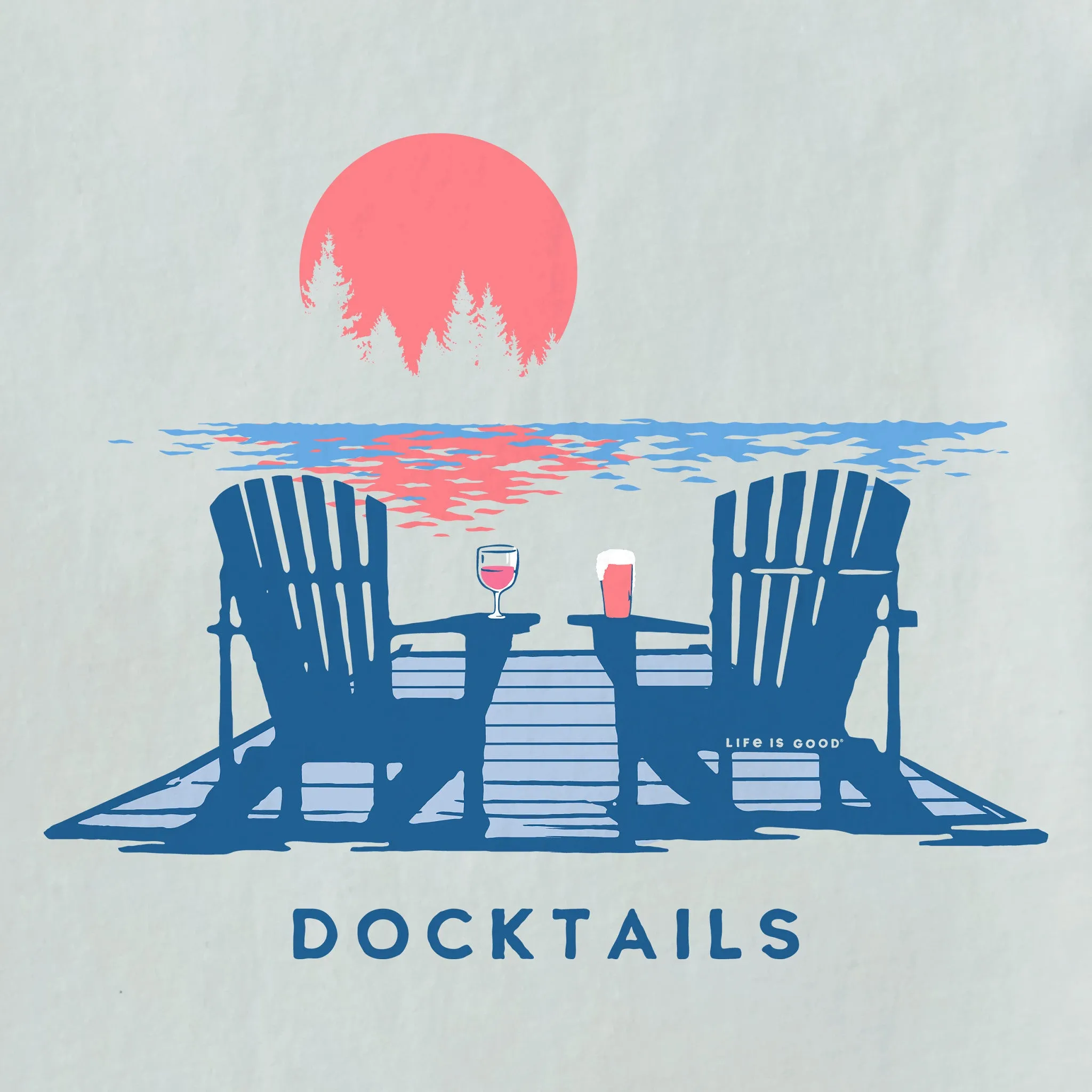 Women's Docktails Adirondacks Short Sleeve Crusher-LITE Vee Life is Good