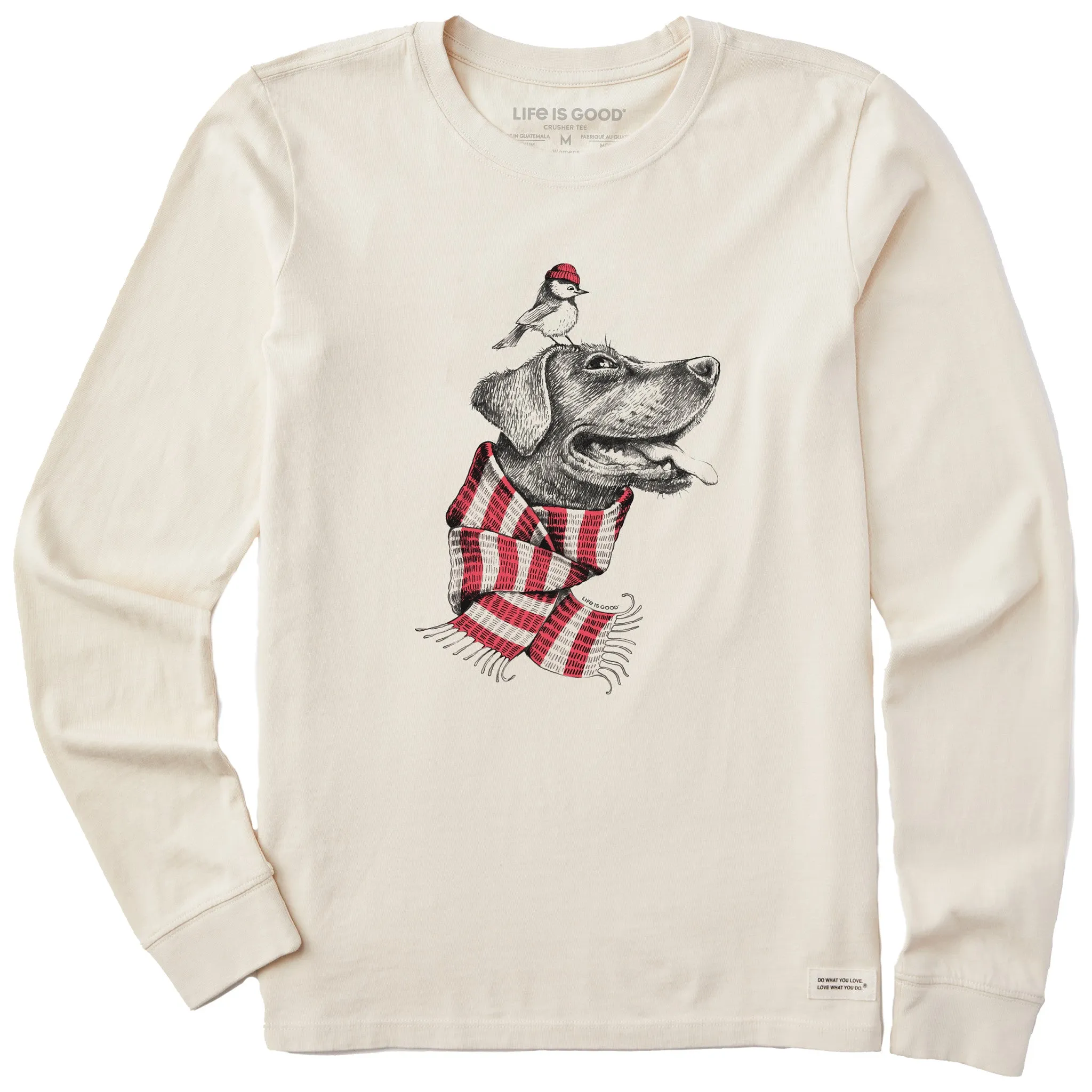 Women's Dog and Bird Buddies Long Sleeve Crusher Tee Life is Good