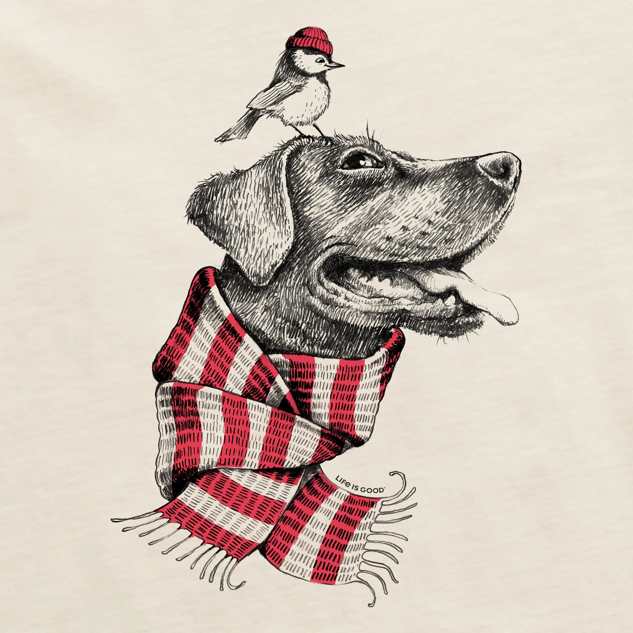 Women's Dog and Bird Buddies Long Sleeve Crusher Tee Life is Good