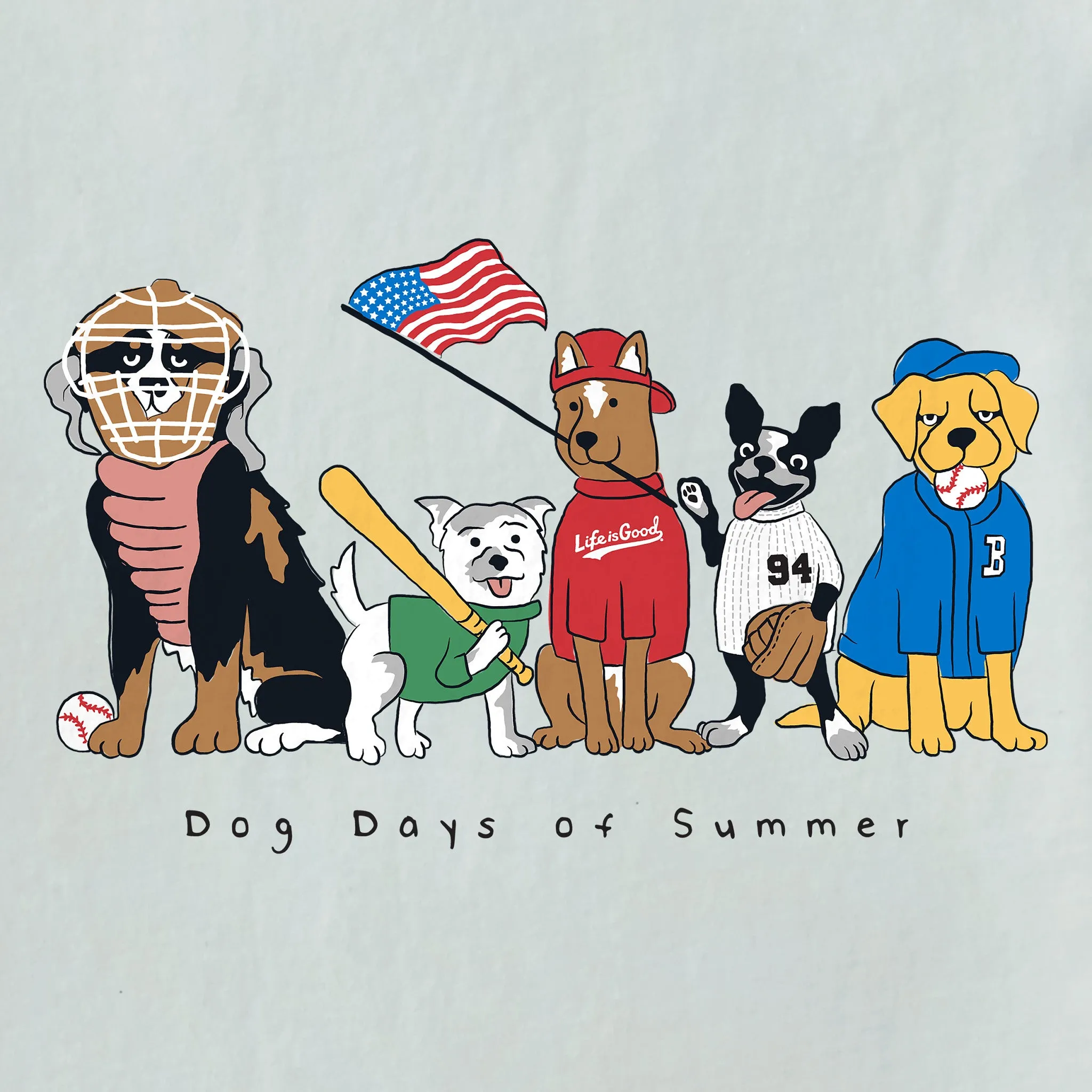 Women's Dog Days of Summer Baseball Short Sleeve Vee Life is Good
