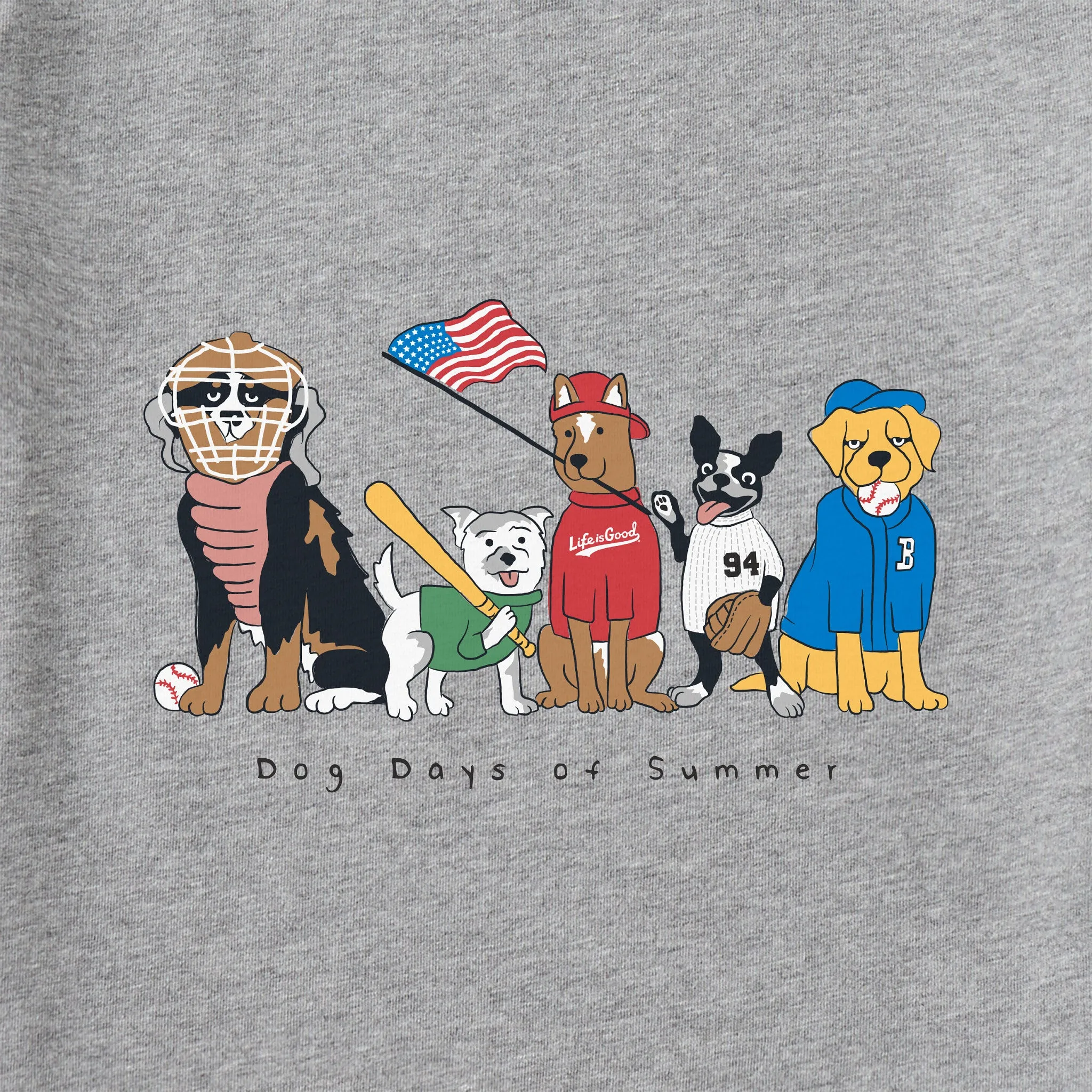Women's Dog Days of Summer Baseball Short Sleeve Vee Life is Good