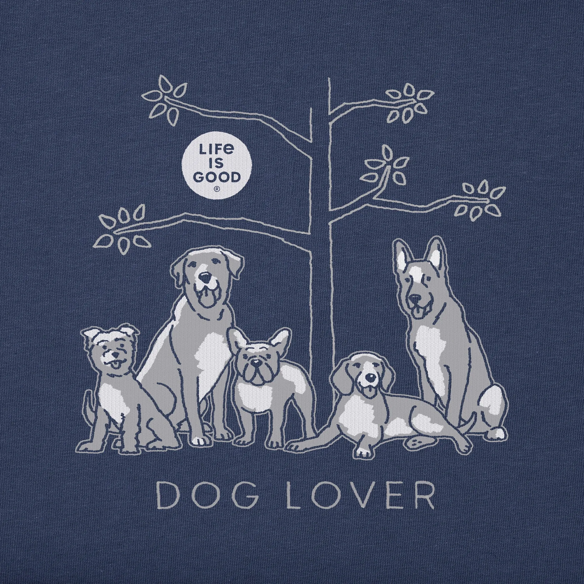 Women's Dog Lover Tree Short Sleeve Crusher Tee Life is Good