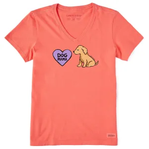 Women's Dog Mama Puppy Short Sleeve Vee Life is Good