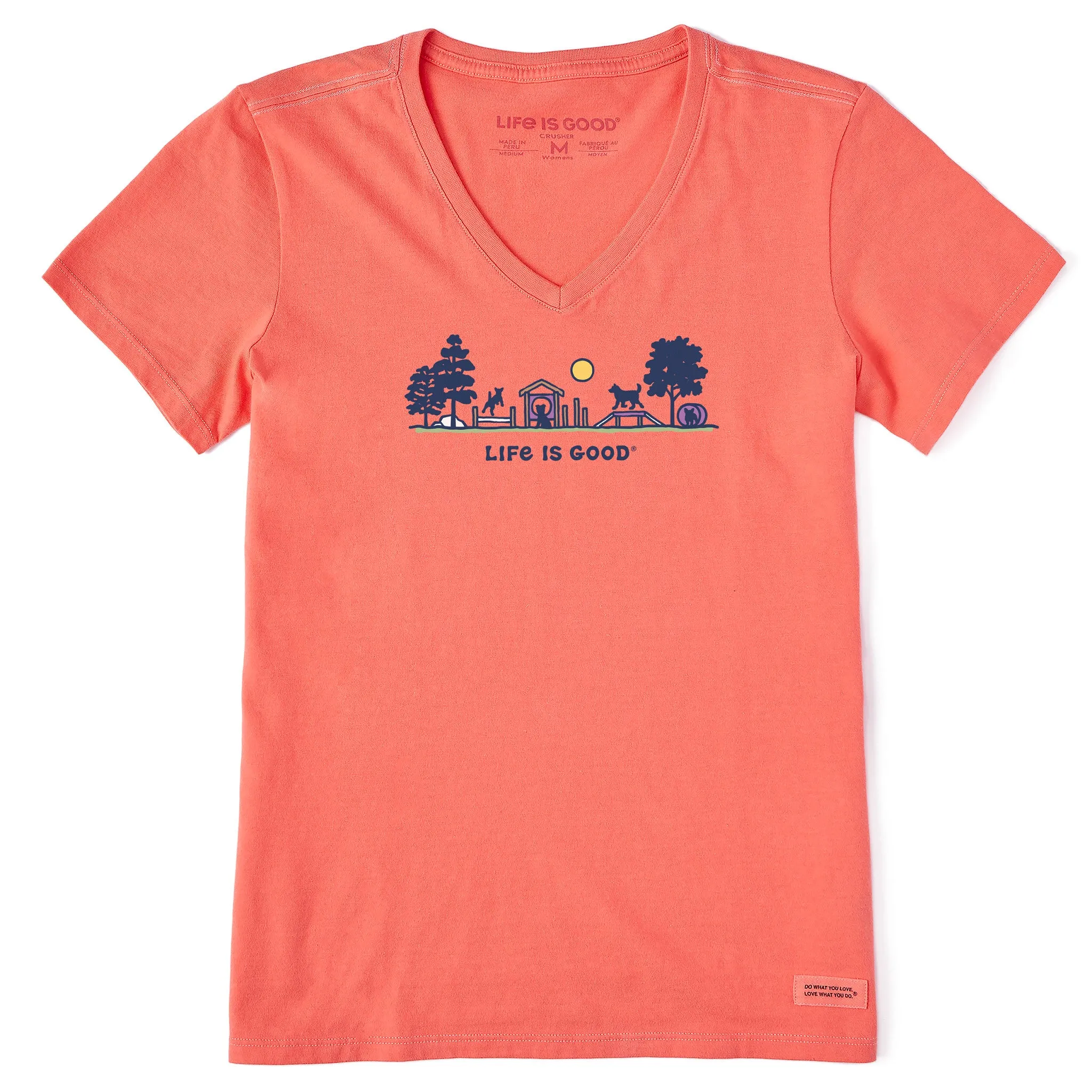 Women's Dog Park Vista Short Sleeve Vee Life is Good