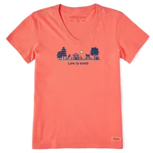 Women's Dog Park Vista Short Sleeve Vee Life is Good