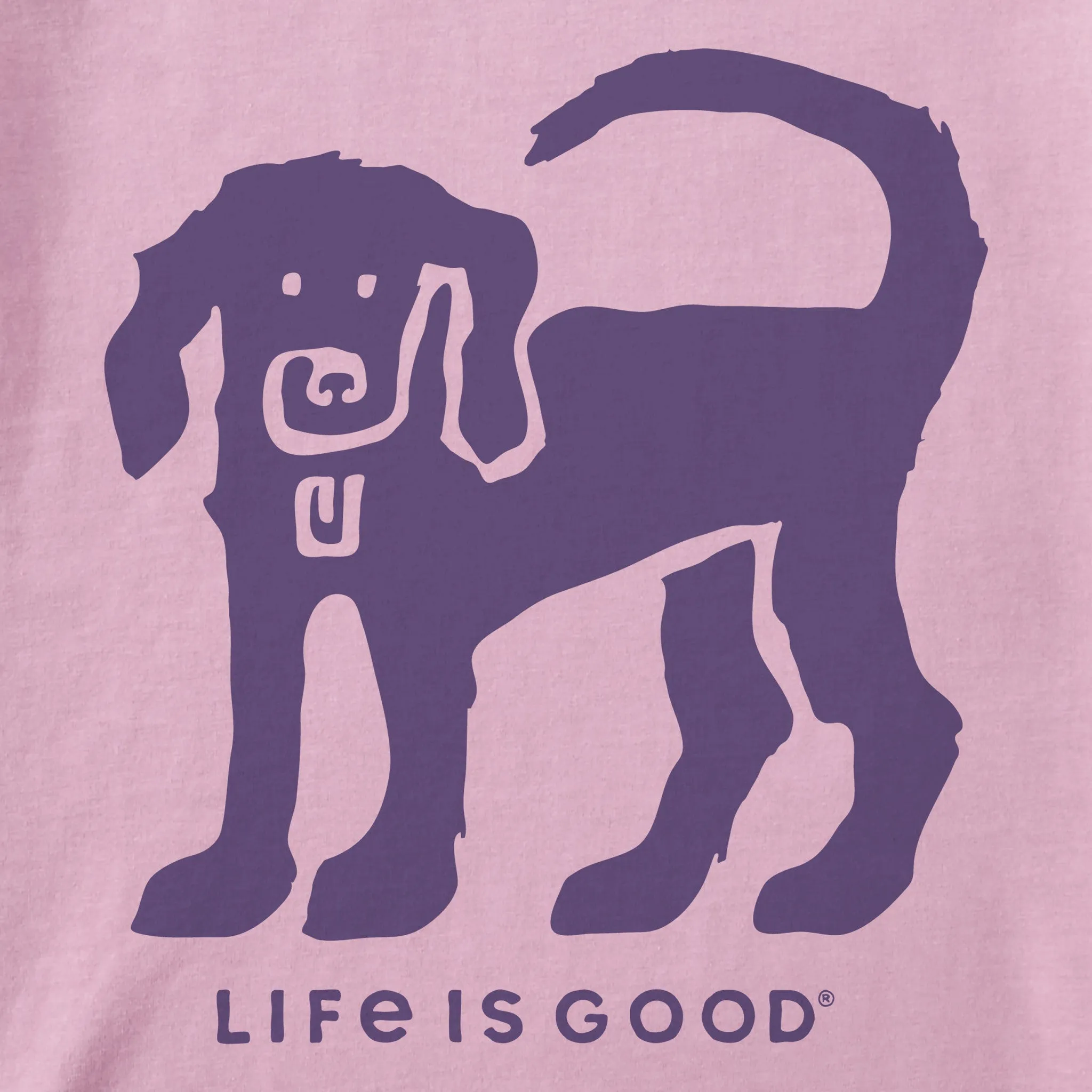 Women's Dog Stamp Short Sleeve Vee Life is Good