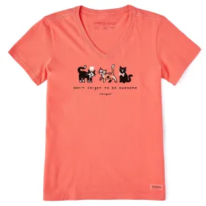 Women's Don't Forget to be Awesome Al's Short Sleeve Crusher Vee Life is Good