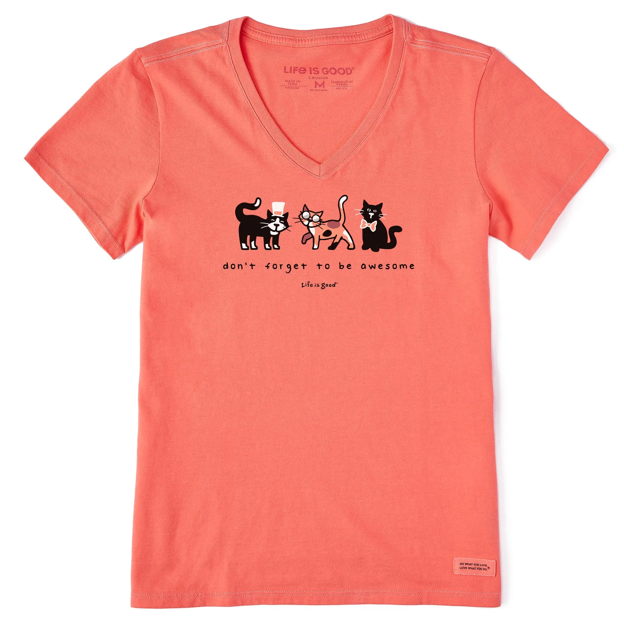 Women's Don't Forget to be Awesome Al's Short Sleeve Crusher Vee Life is Good