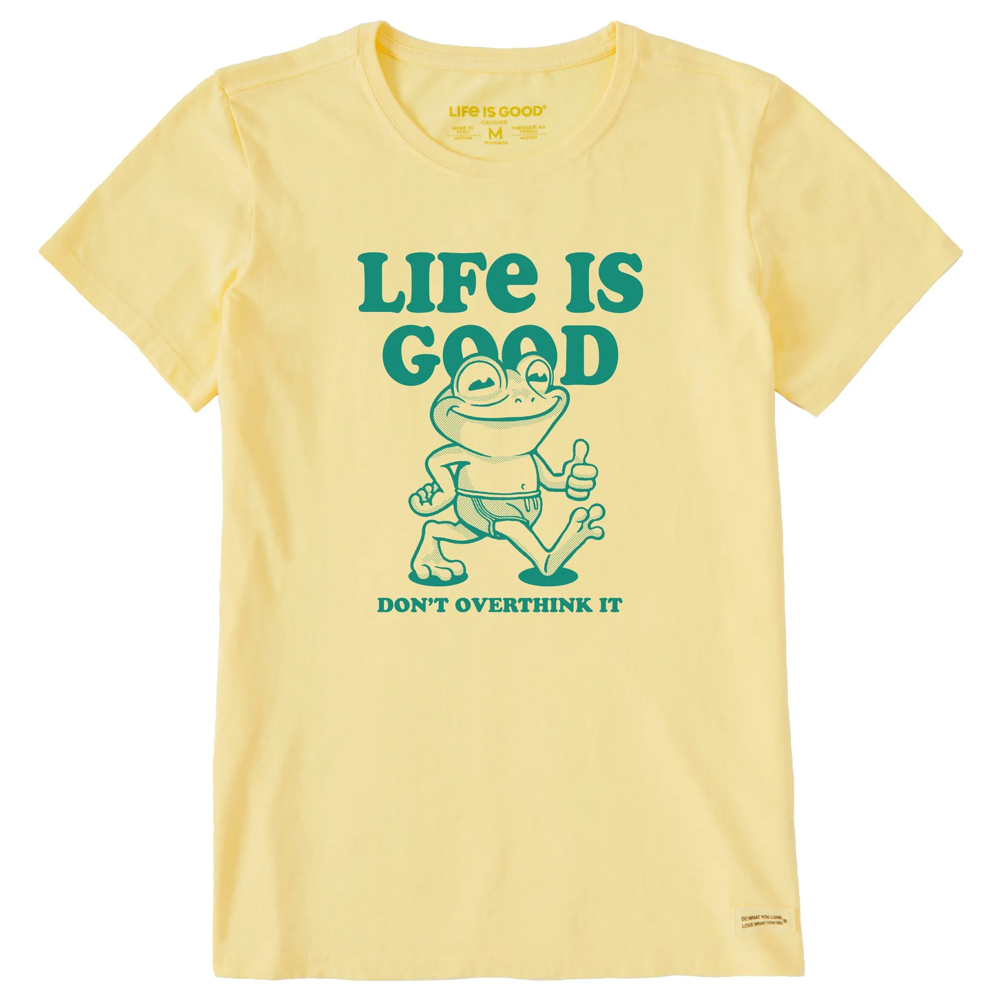 Women's Don't Overthink Frog Short Sleeve Tee Life is Good