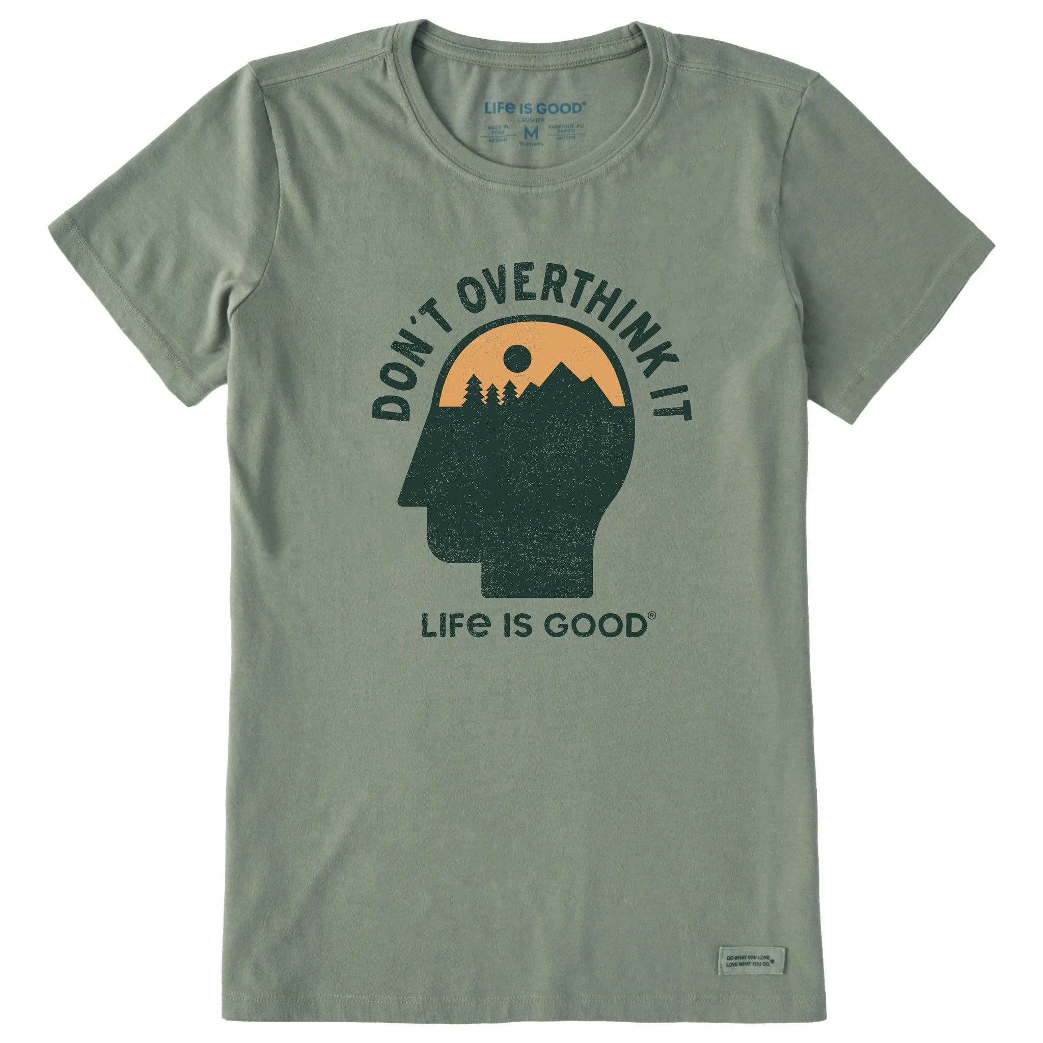 Women's Don't Overthink It Head Short Sleeve Crusher Tee Life is Good