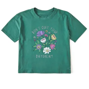 Women's Don't Quit Your Daydream Flowers Short Sleeve Crusher Boxy Tee Life is Good