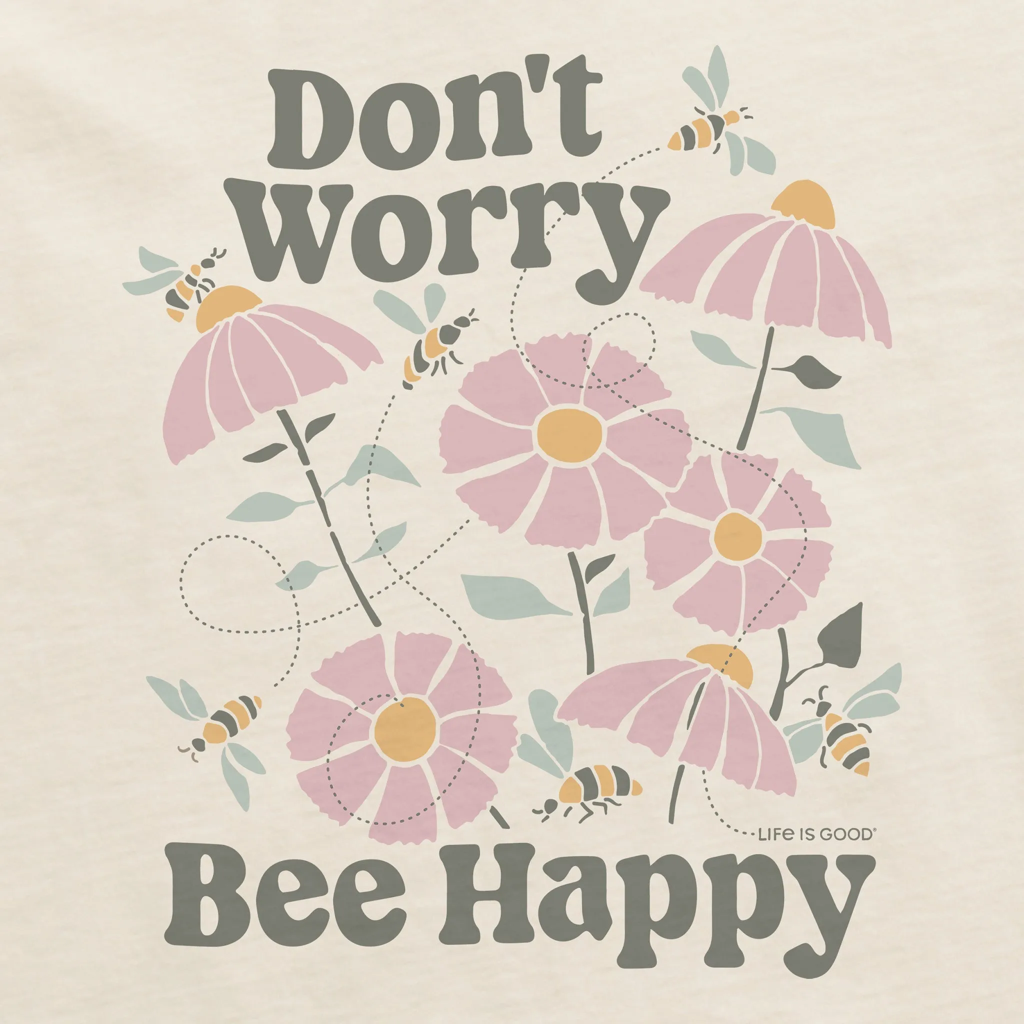 Women's Don't Worry Bee Happy Crusher-LITE Shrunken Tee Life is Good