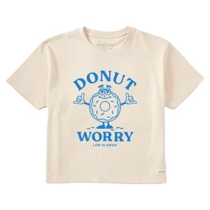 Women's Donut Worry Short Sleeve Crusher Boxy Tee Life is Good