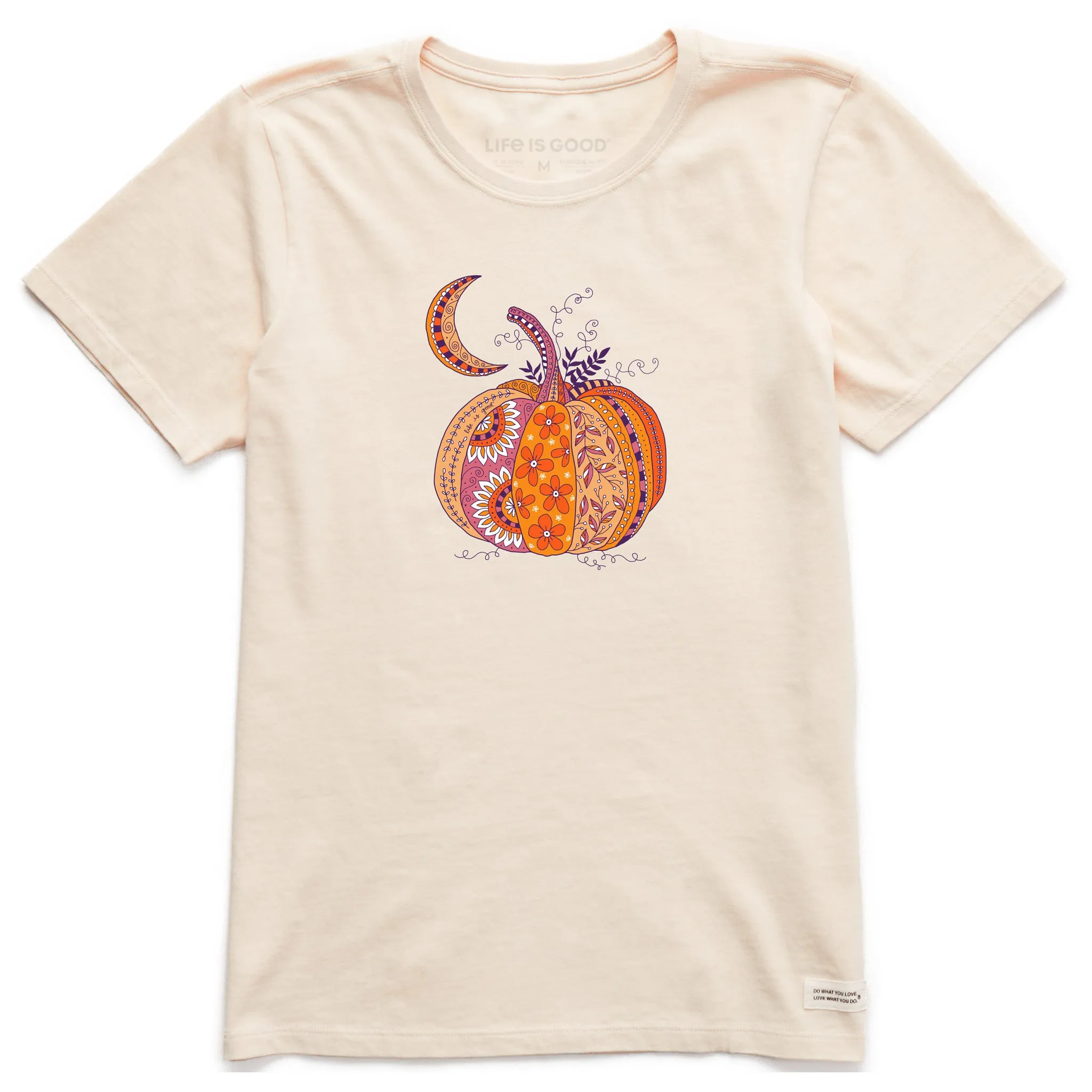 Women's Doodle Pumpkin Short Sleeve Crusher Tee Life is Good
